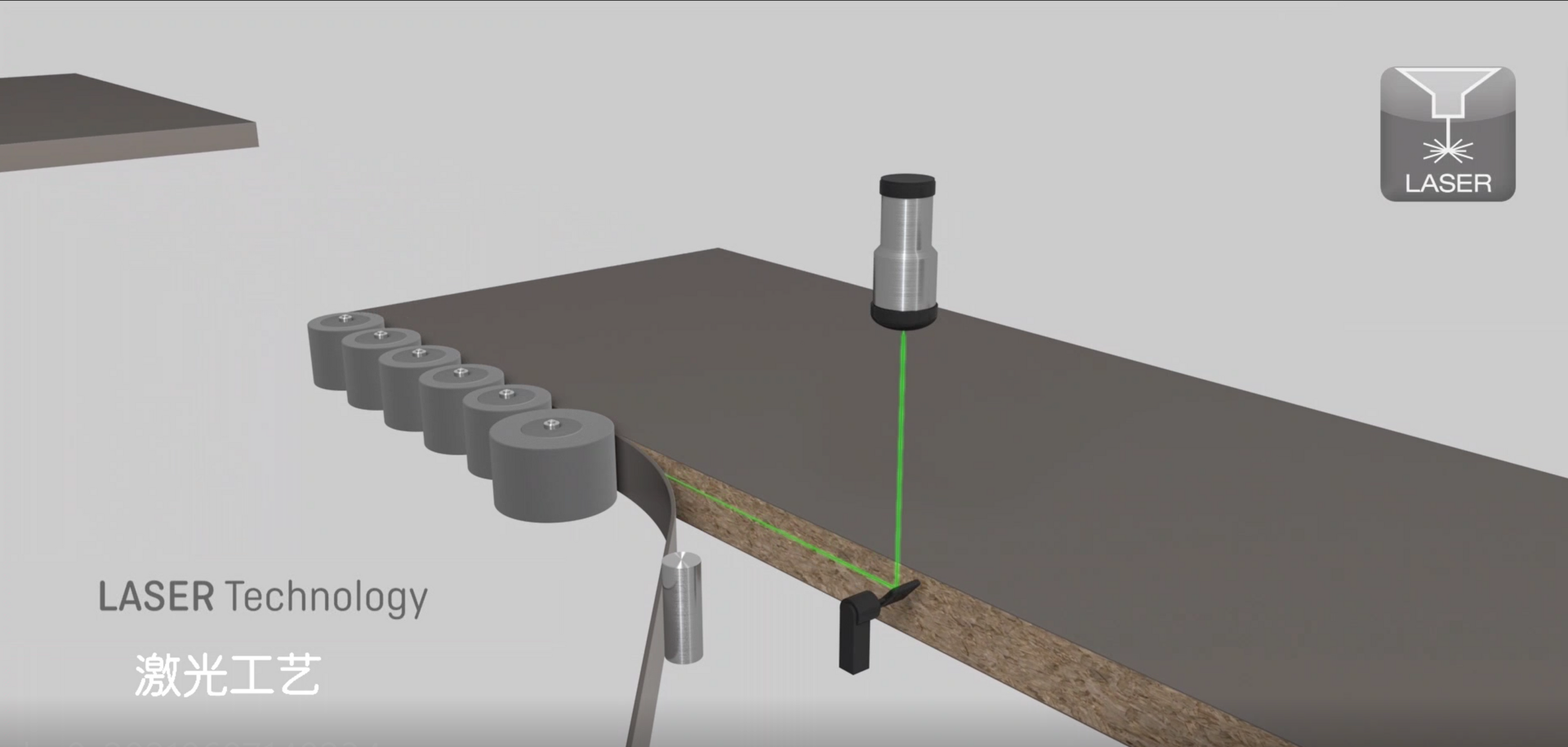 Illustration of how a piece of furniture is sealed with an edge